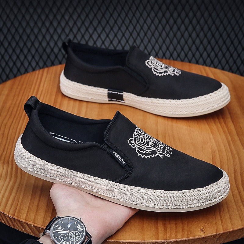 Loafer Slip On Men - Schwarze atmungsaktive Schuhe für Herren, Luxus-Loafer,