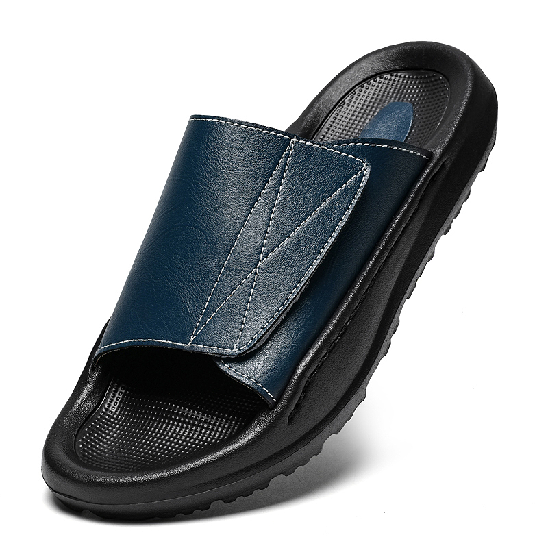 Men'S Shoes Comfortable Walking - Easy-top Leder-Slipper für Herren, verstellbare offene