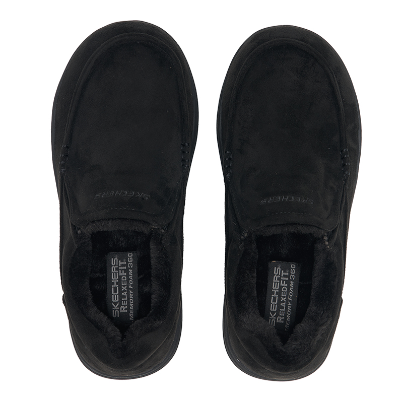 Men'S Shoes New Balance - Skechers Herren Fleece-gefütterte Walkingschuhe 66445‑BLK Slip-On