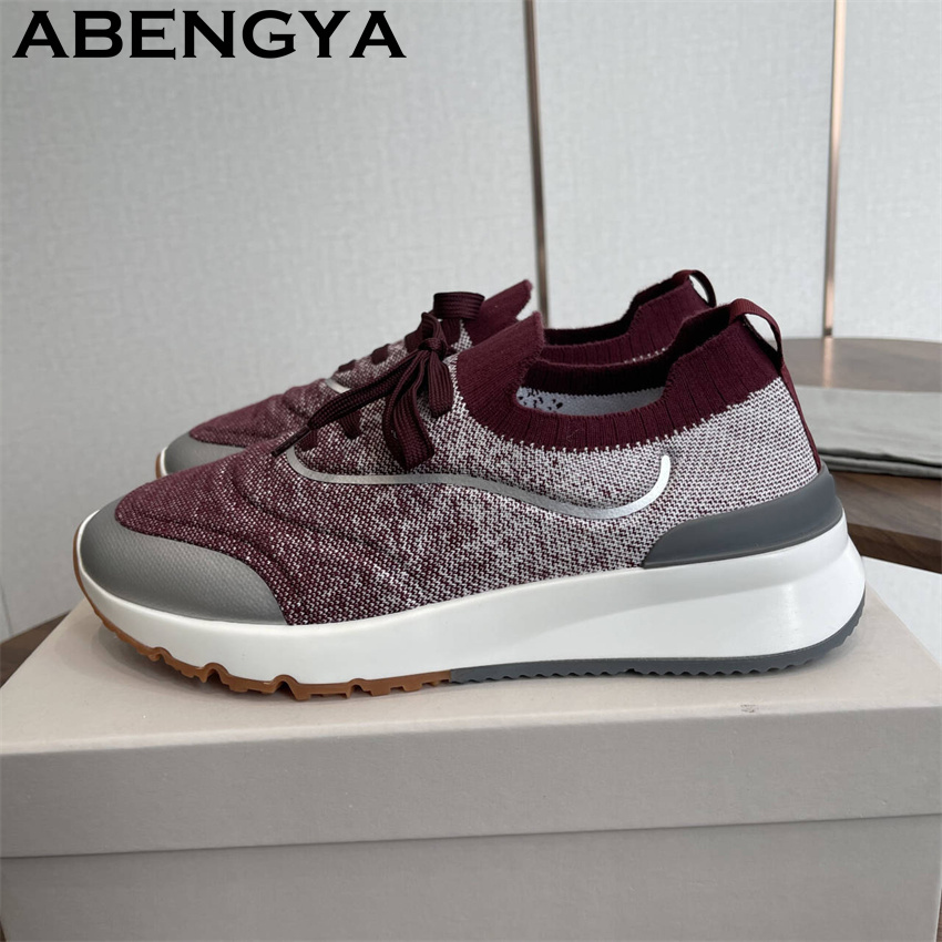 Loafer Slip On Men - Neue mehrfarbige gestrickte Loafer-Schuhe für Herren,